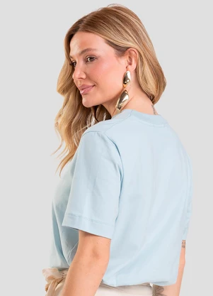Dianna - T- Shirt Feminina Lisa Azul - DIANNA