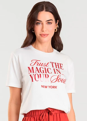 Dianna - T-Shirt Feminina Manga Curta Bege - DIANNA