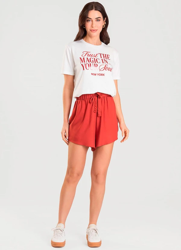 Dianna - T-Shirt Feminina Manga Curta Bege 3