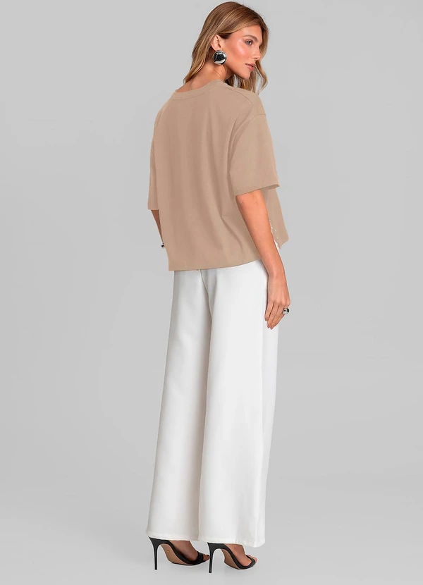 Dianna - T- Shirt Feminina Manga Curta Box Marrom 4