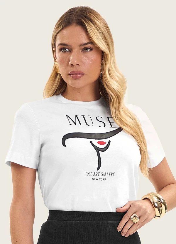 Endless - T- Shirt Feminina Manga Curta Branco