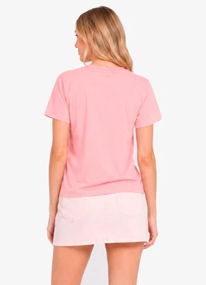 Minty - T Shirt Feminina Manga Curta com Estampa Rosa - MINTY
