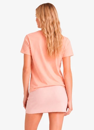 Minty - T Shirt Feminina Manga Curta com Estampa Rosa - MINTY