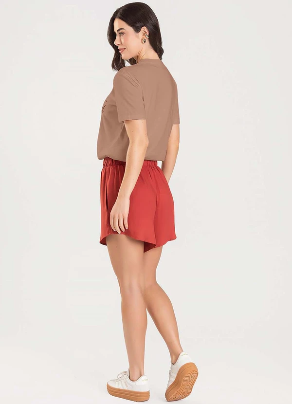 Dianna - T-Shirt Feminina Manga Curta Marrom 1