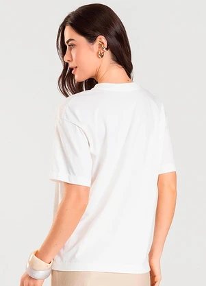 Dianna - T-Shirt Feminina Manga Curta Oversized Bege - DIANNA