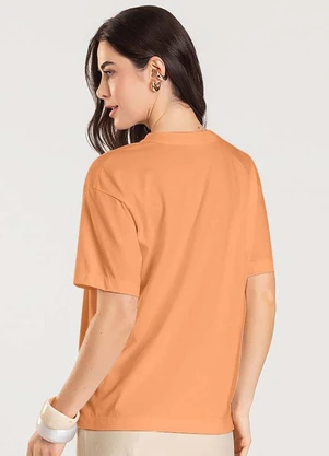Dianna - T-Shirt Feminina Manga Curta Oversized Laranja - DIANNA