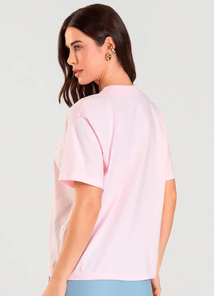 Dianna - T-Shirt Feminina Manga Curta Oversized Rosa - DIANNA