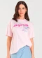Dianna - T-Shirt Feminina Manga Curta Oversized Bege - variação: Rosa