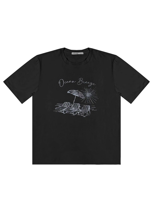 Endless - T- Shirt Feminina Manga Curta Preto