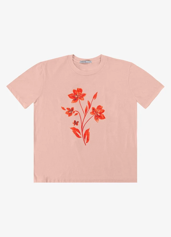 Endless - T- Shirt Feminina Manga Curta Rosa