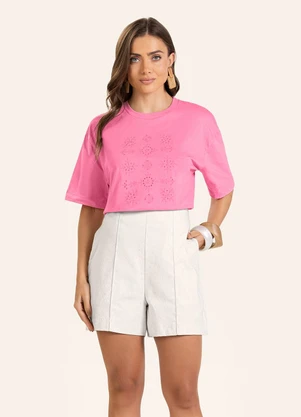 Endless - T- Shirt Feminina Manga Curta Rosa - ENDLESS