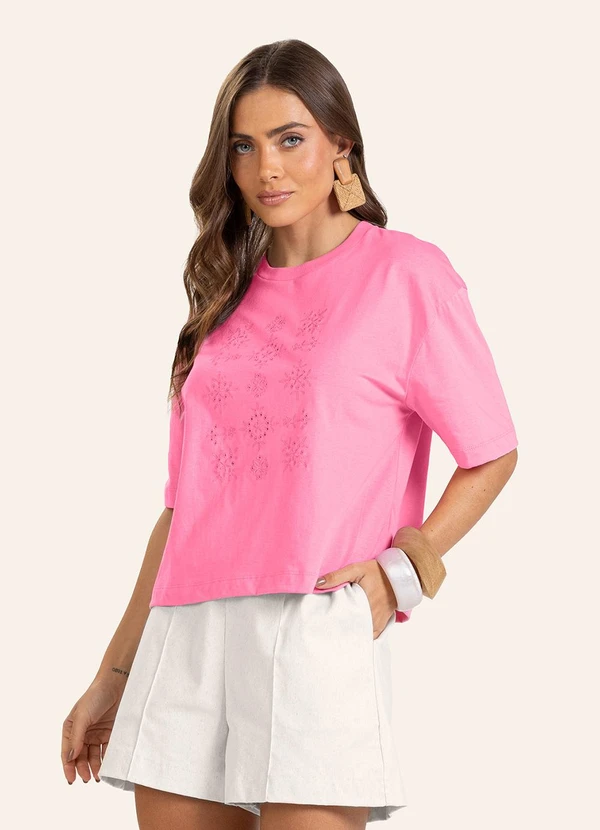 Endless - T- Shirt Feminina Manga Curta Rosa 4