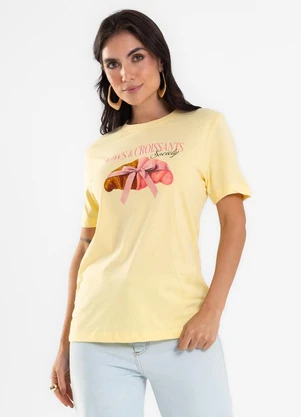 Rovitex - T Shirt Feminina Meia Malha Amarelo - ROVITEX