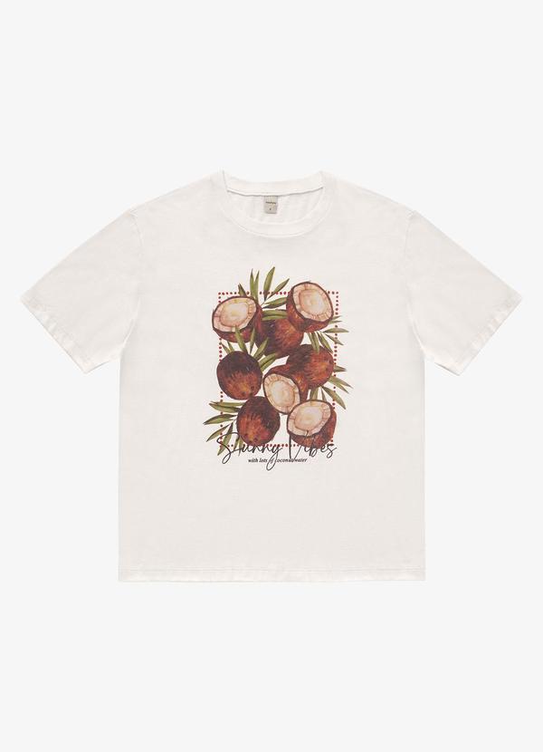 Rovitex - T- Shirt Feminina Meia Malha Bege