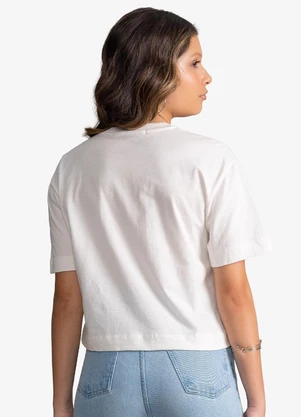 Minty - T-Shirt Feminina Meia Malha com Estampa Bege - MINTY