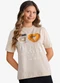 Minty - T-Shirt Feminina Meia Malha com Estampa Bege - variação: Bege