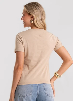Rovitex - T-Shirt Feminina Meia Malha com Estampa Marrom - ROVITEX