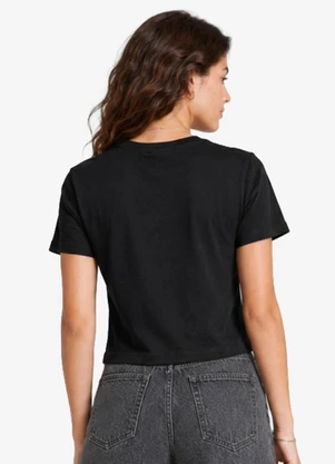 Minty - T-Shirt Feminina Meia Malha com Estampa Preto - MINTY