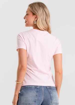 Rovitex - T-Shirt Feminina Meia Malha com Estampa Rosa - ROVITEX