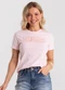 Rovitex - T-Shirt Feminina Meia Malha com Estampa Bege - variação: Rosa