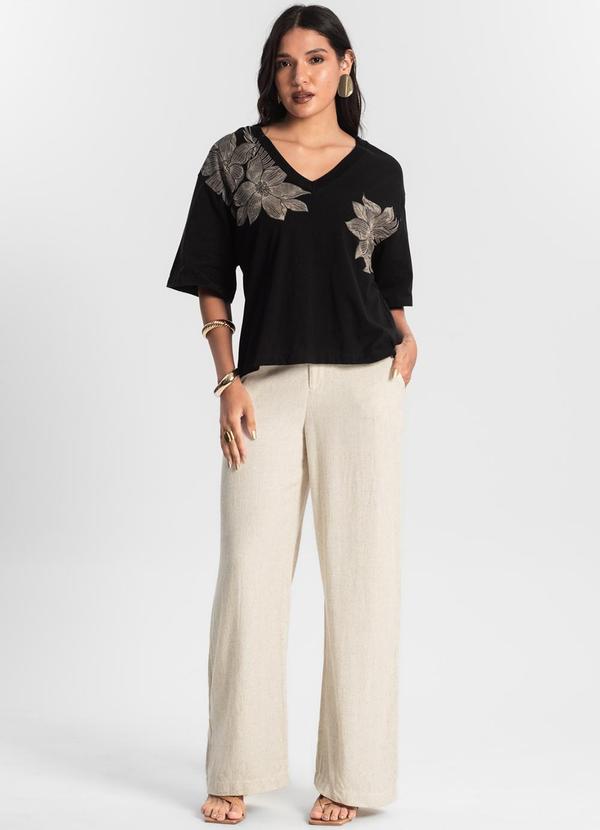 Rovitex - T- Shirt Feminina Meia Malha Preto 3