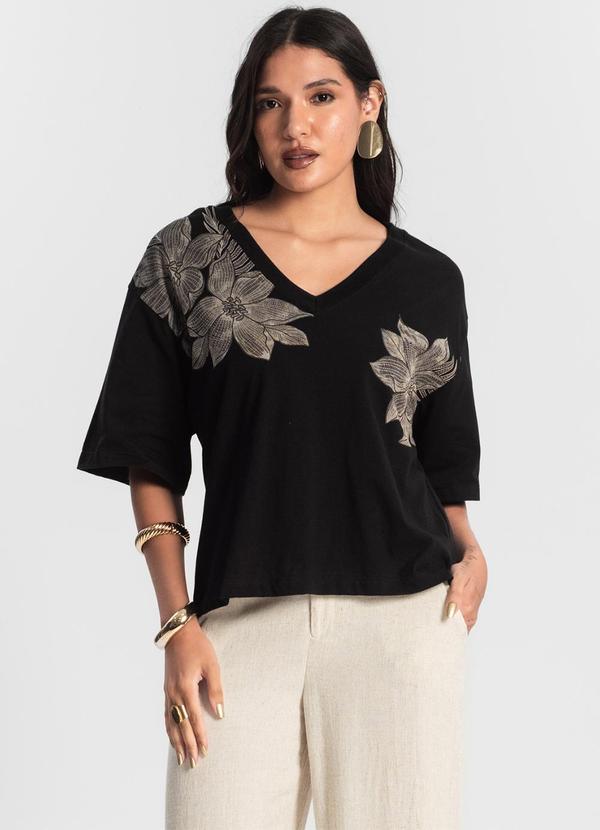 Rovitex - T- Shirt Feminina Meia Malha Preto 4