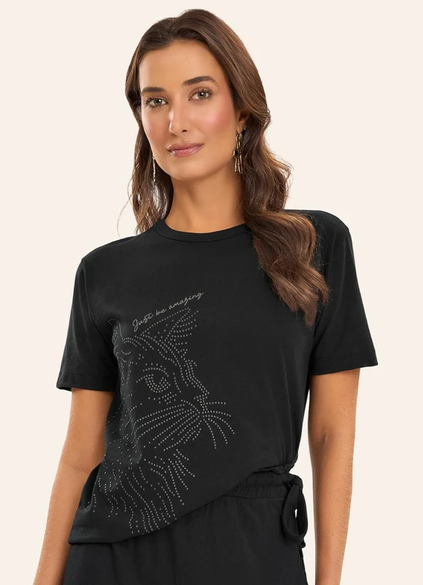 Rovitex - T- Shirt Feminina Meia Malha Preto 1