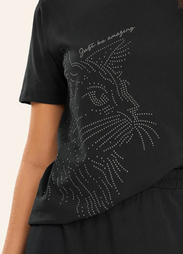 Rovitex - T- Shirt Feminina Meia Malha Preto 3