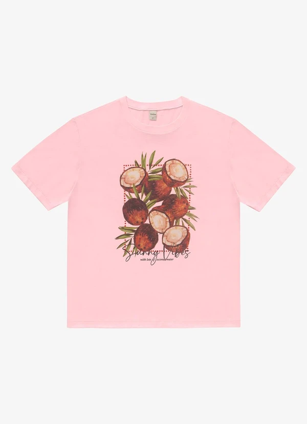 Rovitex - T- Shirt Feminina Meia Malha Rosa 3