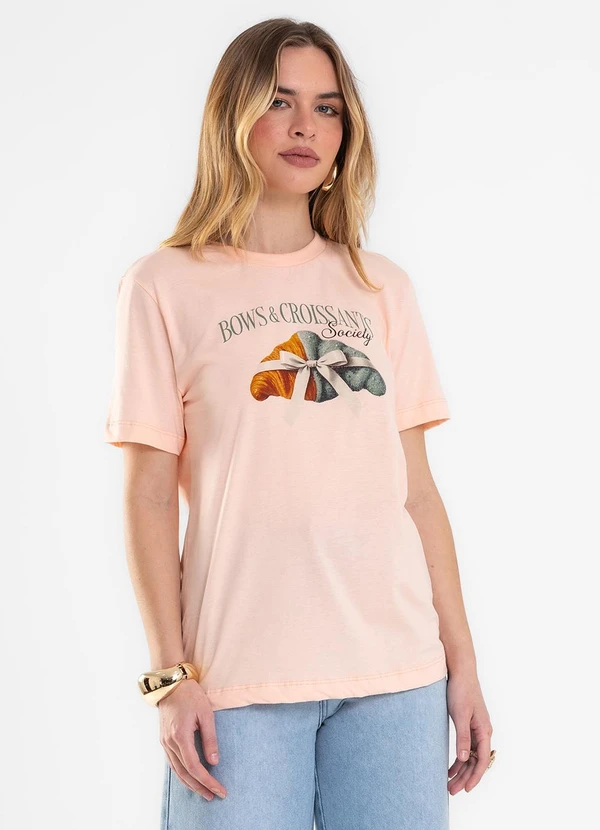 Rovitex - T Shirt Feminina Meia Malha Rosa