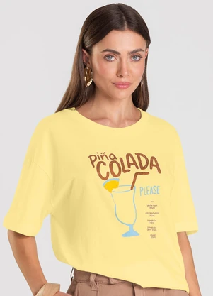 Dianna - T- Shirt Feminina Oversized Amarelo - DIANNA