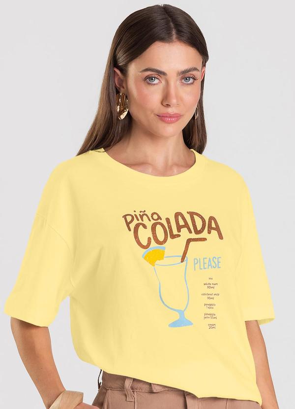 Dianna - T- Shirt Feminina Oversized Amarelo