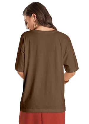 Dianna - T- Shirt Feminina Oversized Marrom - DIANNA