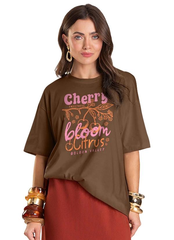 Dianna - T- Shirt Feminina Oversized Marrom