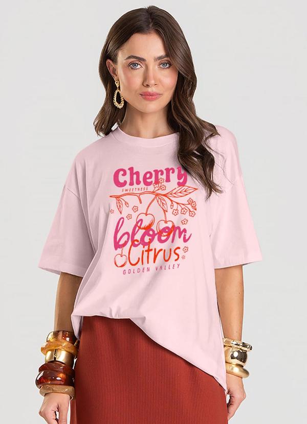 Dianna - T- Shirt Feminina Oversized Rosa