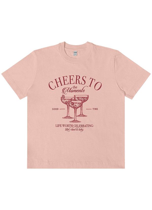 Rovitex - T- Shirt Feminino em Meia Malha Rosa