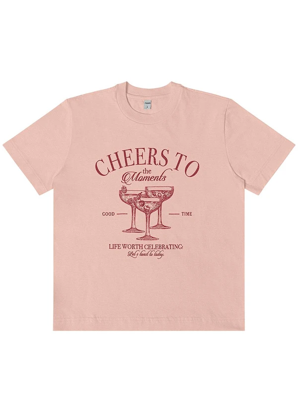 Rovitex - T- Shirt Feminino em Meia Malha Rosa