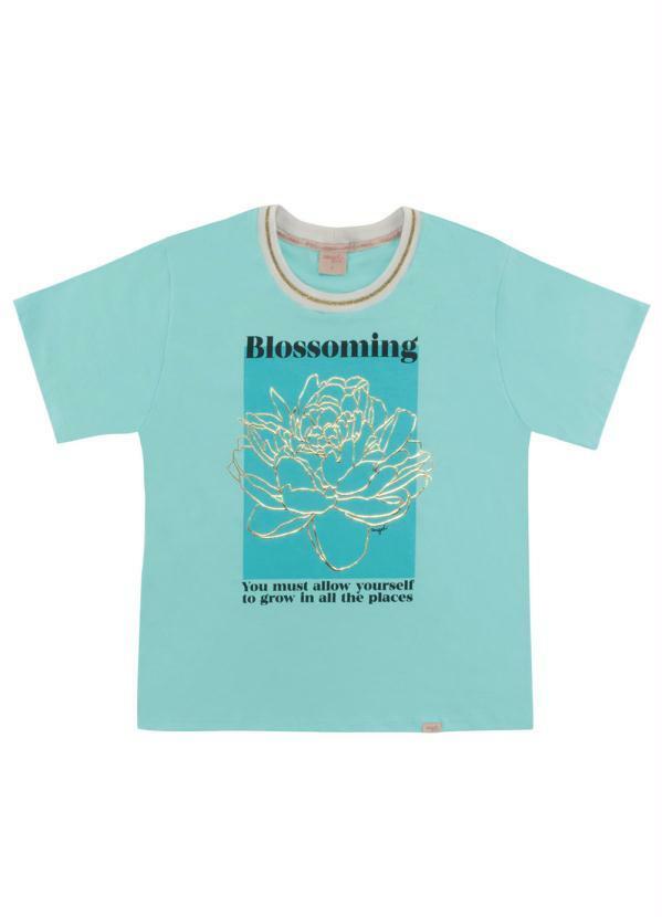 Angel - T-Shirt Flower Foil Azul