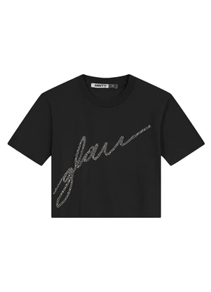 Minty - T- Shirt Juvenil Manga Curta em Meia Malha Preto - MINTY