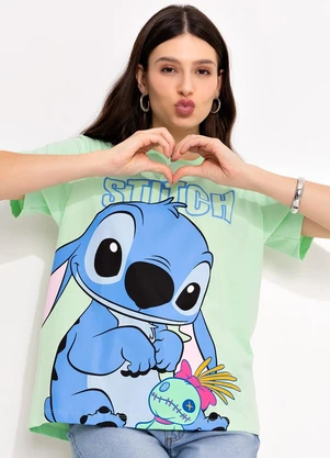 Disney - T-Shirt Lima em Malha de Algodão Penteado - DISNEY