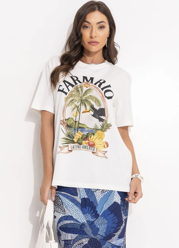 Farm - T-Shirt Media Latino America Off White 7