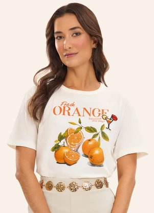 Rovitex - T- Shirt Meia Malha Feminina Bege - ROVITEX