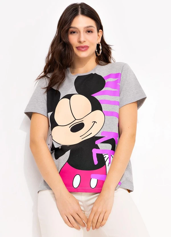 Disney - T-Shirt Mescla em Malha de Algodão Penteado 3