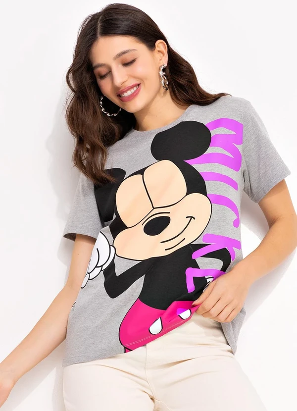 Disney - T-Shirt Mescla em Malha de Algodão Penteado 4