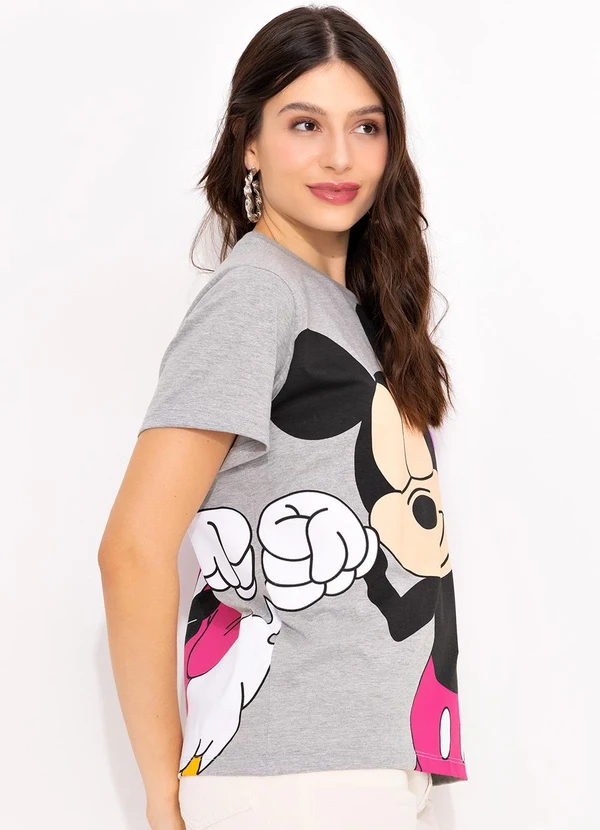 Disney - T-Shirt Mescla em Malha de Algodão Penteado 5
