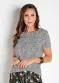 Moda Pop - Blusa com Estampa de Poá Preta - variação: Mescla Poá