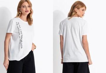 T-Shirt Off White em Malha de Algod�o By Liana Ferraz
