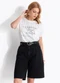 Quintess - T-Shirt Off White em Malha de Algodão By Liana Ferraz - variação:  