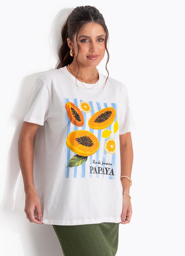T-Shirt Off White em Malha de Algod�o