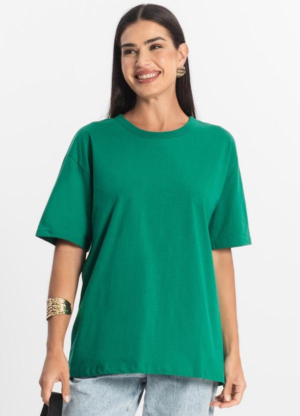Rovitex - T-Shirt Over Básica Feminina Verde